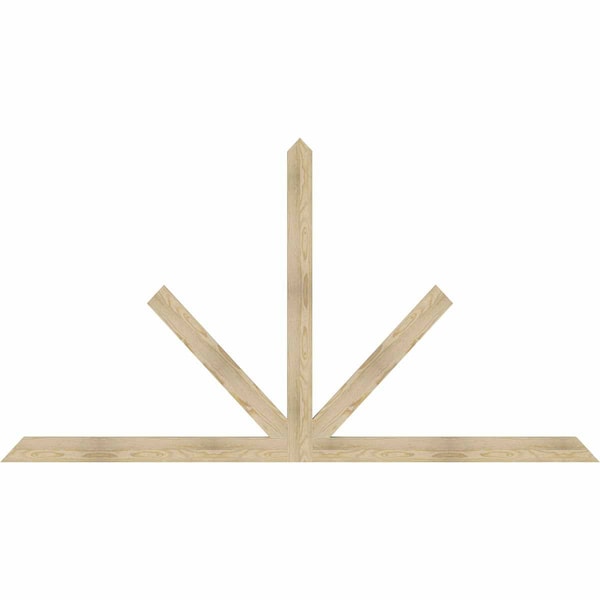 Ekena Millwork Saratoga Rough Sawn Timber Gable Bracket, Douglas Fir, 96"W x 52"H x 2"D x 4"F, 13/12 Pitch GBW096X52X0204SAR00RDF - main